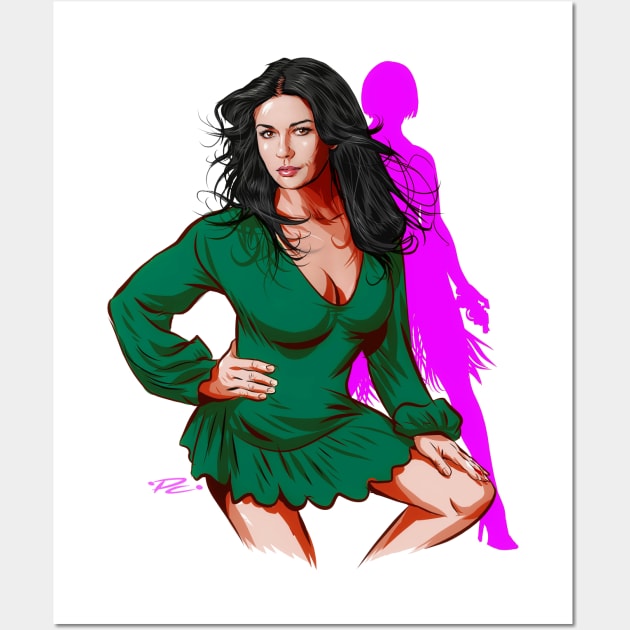 Catherine Zeta Jones - An illustration by Paul Cemmick Wall Art by PLAYDIGITAL2020